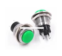 10PCS Green Reset Switch DS-318 12mm Round Push Button Switch Without Lock For Horn Doorbell 3A 125VAC ICXLPMC