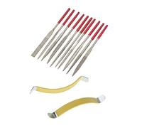 10pcs Guitar Fret Nut Saddle Slot Pickguard Grinding File & 2Pcs Metal String Spreaders strumenti per liutaio per chitarra