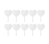 10Pcs Heart Shape Blank Wedding Birthday Party DIY Cake Toppers Paddles