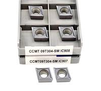 10PCS Inserti In Metallo Duro SM IC907 IC908 CNC Utensile Per Tornitura Interna Utensili Da Taglio Per Tornio Ad Alta Precisione Durevoli Per Me Utensili Per Tornio(CCMT09T304-SM IC907)