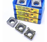 10PCS Inserti Per Tornitura CNC Lama In Alluminio Carburo Tornio Utensile Da Taglio Per Rame Legno Utensili Per Tornio(CCGT120402-AK H01)