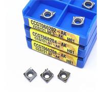 10PCS Inserti Per Tornitura CNC Lama In Alluminio Carburo Tornio Utensile Da Taglio Per Rame Legno Utensili Per Tornio(CCGT060204-AK H01)