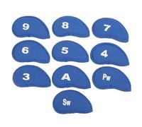 10Pcs Iron Covers Set with Clear Numbers, Head Cover Set, Soft Iron Cover, loth l for Exercise and Tl (Blue)