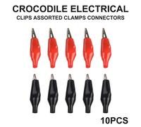10Pcs Isolato Alligatore Clip Test Sonda Cavo Coccodrillo Pinze Rosso 5A