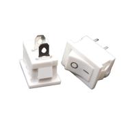 10PCS/KCD1-101 interruttore di alimentazione a bilanciere 6A250V 10A125V interruttore a pulsante 2 piedi 15 * 21mm interruttore di controllo bianco ON-OFF 2P