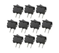 10Pcs KCD1 2 Pin Rocker Switch 10x15mm Push Button Switch SPST 3A 250V AC ON OFF Snap-In Boat Rocker Switches Black
