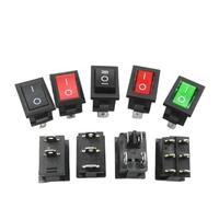 10Pcs KCD1 Series 2/3/4 Pin Boat Car Rocker Position Power Switches 15mm x 21mm Black Red Green 6A/250V 10A/125V AC Wholesale(Red Light 3Pin)