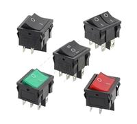 10PCS KCD5 21x24mm 21 * 24mm Rocker Switches Kit 4 Pin 6Pin 2 Position 3 Position 6A/12A 250VAC ON-OFF ON-OFF-ON Power Switch(2D4P-Red)