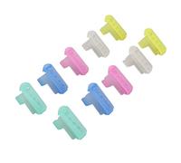 10pcs Knitting Thimble Plastic Finger Guides Crochet Portable Glossy Appearance Yarn Finger Holder Yarn Guide Separated for Home stitch braid tool finger finger knitting kit