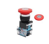 10pcs LA38-11ZS Self-Locking 10A 380V 22mm Head Power Control Mushroom Push Button Switch 1NO1NC Silver Contact-STOP Controls Switches