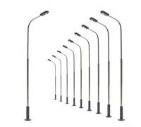 10Pcs Lampada da Strada Modello LED, Lampada da Modello Ferroviario 1:50 Bianca Calda, Lampione da Palo, H0 per Singola Testa di Misura TT