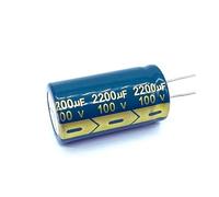 10pcs/lot 100v 2200UF aluminum electrolytic capacitor size 22 * 40 2200UF 20% Capacitance Meters