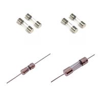 10pcs/lot 5x20mm 6x30mm Fast Blow Glass Tube Fuses 1A 2A 3A 5A 10A 15A 20A Square Round Fuse Axial Lead Green Blue Fuse 125/250V(RED_10 PCS)