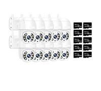 10PCS / LOT PTZ 4K 5M 3MP 1080P WiFi IP Camera Rilevazione Umana Esterna Telecamere For Visione Notturna A Colori Audio Bidirezionale Sicurezza Domestica Facile Da Installare(10 x2MP xAdapterx32G)