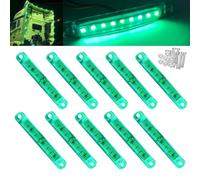 10pcs Luce di Posizione Laterale Verdi - Luci di Posizione Laterali Impermeabili a 9 LED 12-24 V per rimorchio, Camion, Camper, Barca, Furgone - Luci di ingombro Posteriori Anteriori/Posteriori