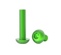 10pcs M2.5/M3/M4/M5/M6 Viti macchina con testa bottone a bocca esagonale interna in lega di alluminio colorata, M6x10mm
