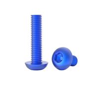 10pcs M2.5/M3/M4/M5/M6 Viti macchina con testa bottone a bocca esagonale interna in lega di alluminio colorata, M4x6mm