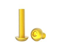 10pcs M2.5/M3/M4/M5/M6 Viti macchina con testa bottone a bocca esagonale interna in lega di alluminio colorata, M4x6mm