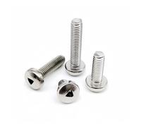 10pcs M2 M3 M4 A2-70 304 Stainless Steel Triangle Socket Triangular Slotted Round Pan Flat Countersunk Head Security Screw Bolt(Round head,M4x6mm)