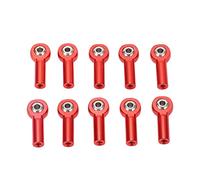 10PCS M3 26mm Aluminum Link Rod End Ball Joint for 1/10 1/8 Universal Remote Control Car (Red)