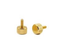10pcs M3/M4 lega di alluminio Bullone a testa piatta zigrinata Vite a mano, Oro, M3X10