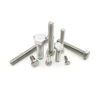 10PCS M3 M4 M5 A2-70 304 Stainless Steel External Hex Screw Outer Hexagon Head Bolt(8mm,M4 10pcs)