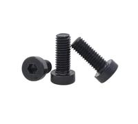 10pcs M3/M4/M5/M6 acciaio al carbono di grado 8.8 viti con testa cilindrica sottile, fessura esagonale interna e nero, M3x6mm