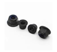 10pcs M3 M4 M5 M6 M8 Black Carbon Steel Hex Flange Nylon Insert Lock Nut Self-locking Locknut(M6 10pcs)