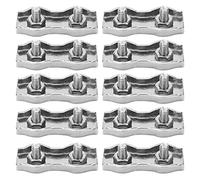 10pcs M3 Morsetto a Doppia Clip Morsetto a Doppia Clip In Acciaio Inossidabile 304 per Meccanismo Industriale Fune In Acciaio da 2 mm
