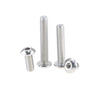 10pcs M5 Lunghezza 6-50mm Acciaio inossidabile 304 Argento Esagono incassato Vite a testa tonda Bulloni a(22mm)
