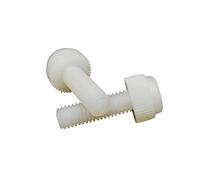10pcs M5 M6 M8 Lunghezza 6-60mm Bianco Nylon Plastica Isolata Zigrinatura Testa scanalata Regolare Vite a testa zigrinata Senza attrezzi Stringere a mano Vite a testa zigrinata Bullone(10mm,M5)