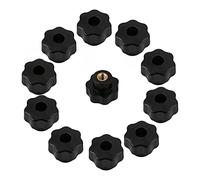 10PCS M6 Filettatura Interna Pomello Vite Plastica Testa a Stella Manopola di Bloccaggio Nero M6 x 25