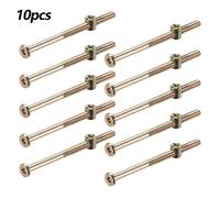 10pcs M6 Letto a Castello Mobili Esagono Perno Bulloni W/Barile Dadi Set Legno