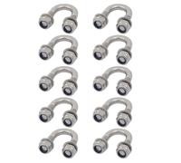 10pcs M6 Thread 304 Stainless Steel Round Bend U Bolt for 12mm Pipe Outer Dia