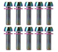 10Pcs M6x20mm Bike Stem Bulloni Vite Biciclette Stem Top Cover Bulloni Vite Biciclette Cuffie Con Rondelle Coperchio Superiore