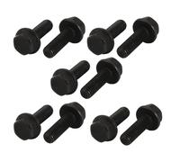 10pcs M8x25mm Fully Thread Carbon Steel Hex Non-Serrated Flange Bolts Screws