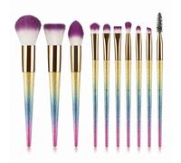 10pcs Makeup Brushes Set Gradient Fan Powder Foundation Brush Eyeshaow Brush Kit