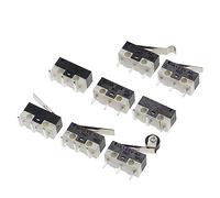 10PCS Micro Finecorsa Interruttore di Pulsante Momentaneo 1A 125V AC Del Mouse 3Pins Manico Lungo Rullo Braccio Leva SPDT 12X6X6MM(Bent foot-1)