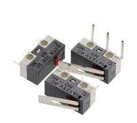 10PCS Micro Finecorsa Interruttore di Pulsante Momentaneo 1A 125V AC Interruttore Del Mouse 3Pins Manico Lungo Rullo Braccio di Leva SPDT 12X6X6MM(Bent foot-3)