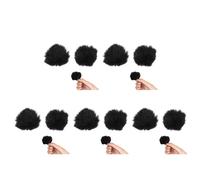 10Pcs Microphone Furry Windscreen Black Fabric Noise Reduction Mic Cover