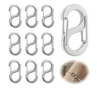 10PCS Mini Moschettoni in Acciaio Inossidabile, Chiusura/Connettore per Collane e Bracciali, Accorciatore Gioielli, Adatto per Borse, Portachiavi, Accessori Fai da Te, Colore Argento