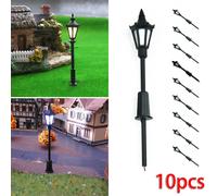 10Pcs Modello Street Luci Kit Scala 1:75 Ferrovia 3V LED Lampione Patio