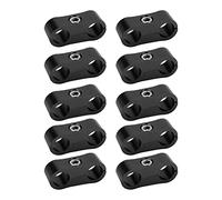 10PCS Modifica Auto 4AN Alluminio Oy Iversal Doppio Foro Morsetto per Tubo dell'olio Morsetto per Tubo Fisso Morsetto Separatore per Tubo Nero10PCS Morsetto Separatore per Tubo