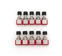 10Pcs Momentary Snap-Acting 3-Pin C-NO-NC 6mm Panel SPDT Push Button AUOQKQUT(10Pcs Black)