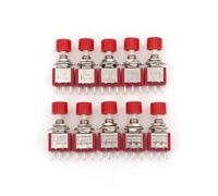 10Pcs Momentary Snap-Acting 3-Pin C-NO-NC 6mm Panel SPDT Push Button MQXFCZUX(10Pcs Red)