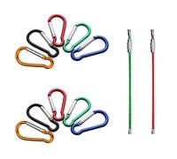 10pcs Moschettone di sicurezza a forma di D in alluminio, colore multifunzionale, portachiavi alpinismo sport all'aria aperta, con 2 fibbie per cavi metallici, per arrampicata, campeggio, ecc.
