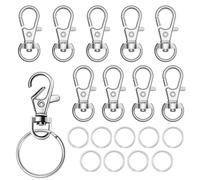10PCS Moschettone Portachiavi con Chiusura a Chiave Rotante Lega, Moschettoni Piccoli Ganci Portachiavi Rotanti ad Anello Staccabile, Moschettoni Gancio Portachiavi per Artigianato Fai da Te