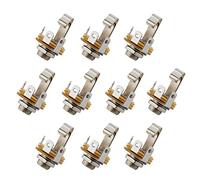 10Pcs Nichelato 6.35mm 1/4 Pollici Saldatura Mono TS Pannello di Montaggio Su Telaio Jack Audio Femmina Connettore (10 pezzi)