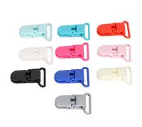 10PCS Pacifier Clips Holders, Reusable Plastic Suspender Clips Fasteners for DIY Baby Crafts Sewing Bibs Blankets Straps Assorted Colors
