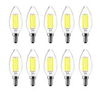 10pcs Pack E14 Candle Lampada LED per Lampadario, E14 filamento Retrofit Classic, 6W 600 Lumen 6500K Bianco Freddo Sostituito 60 Watt, Lampada a filamento, Dimmable